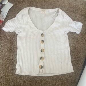 Women's White Button-Up Top